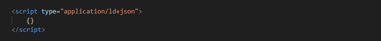 Image of an empty script set to contain a JSON-LD markup